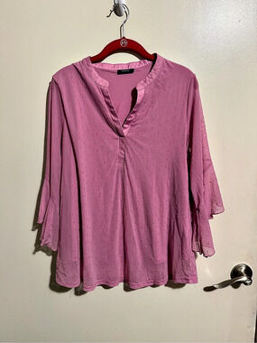 Lotusmile Long Sleeve Blouse in Pink Large